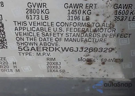 2018 Buick Enclave Avenir z USA, uszkodzony, nr VIN 5GAERDKW6JJ269329